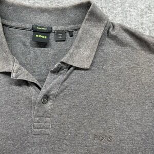 BOSS Mens Polo Shirt‎ Large Gray Regular Fit Cotton Classic Casual